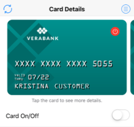 Vera Bank Debit Card OFF